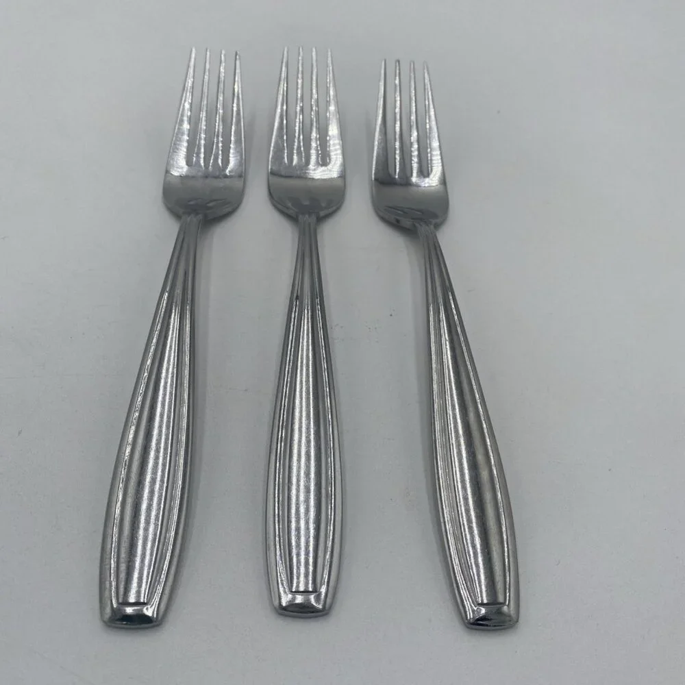Oneida Satin Bristol Everdale Forks Set 3 Stainless Steel Flatware 8